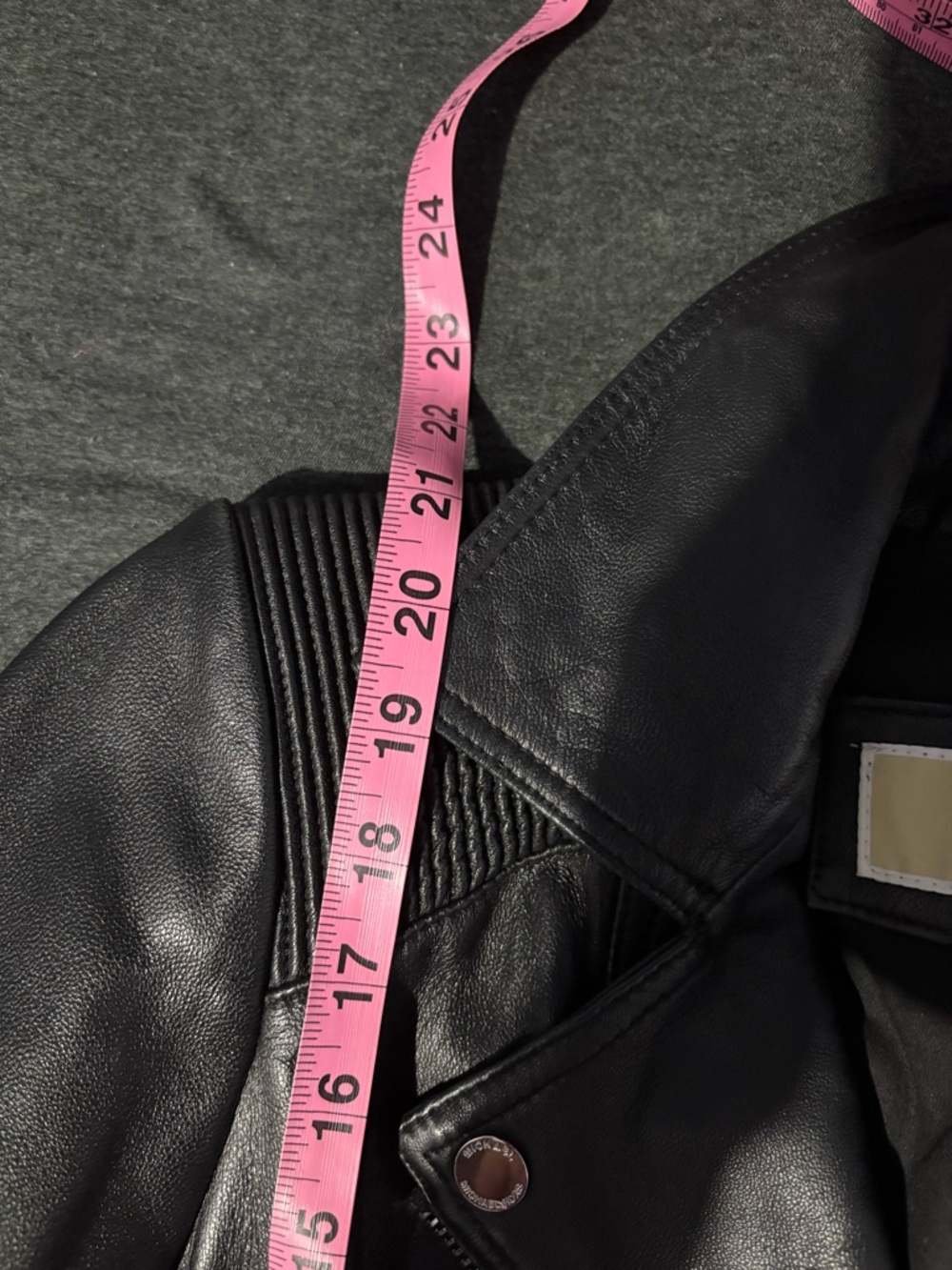 Michael Kors Blacked Leather Jacket - Picture 5 of 7